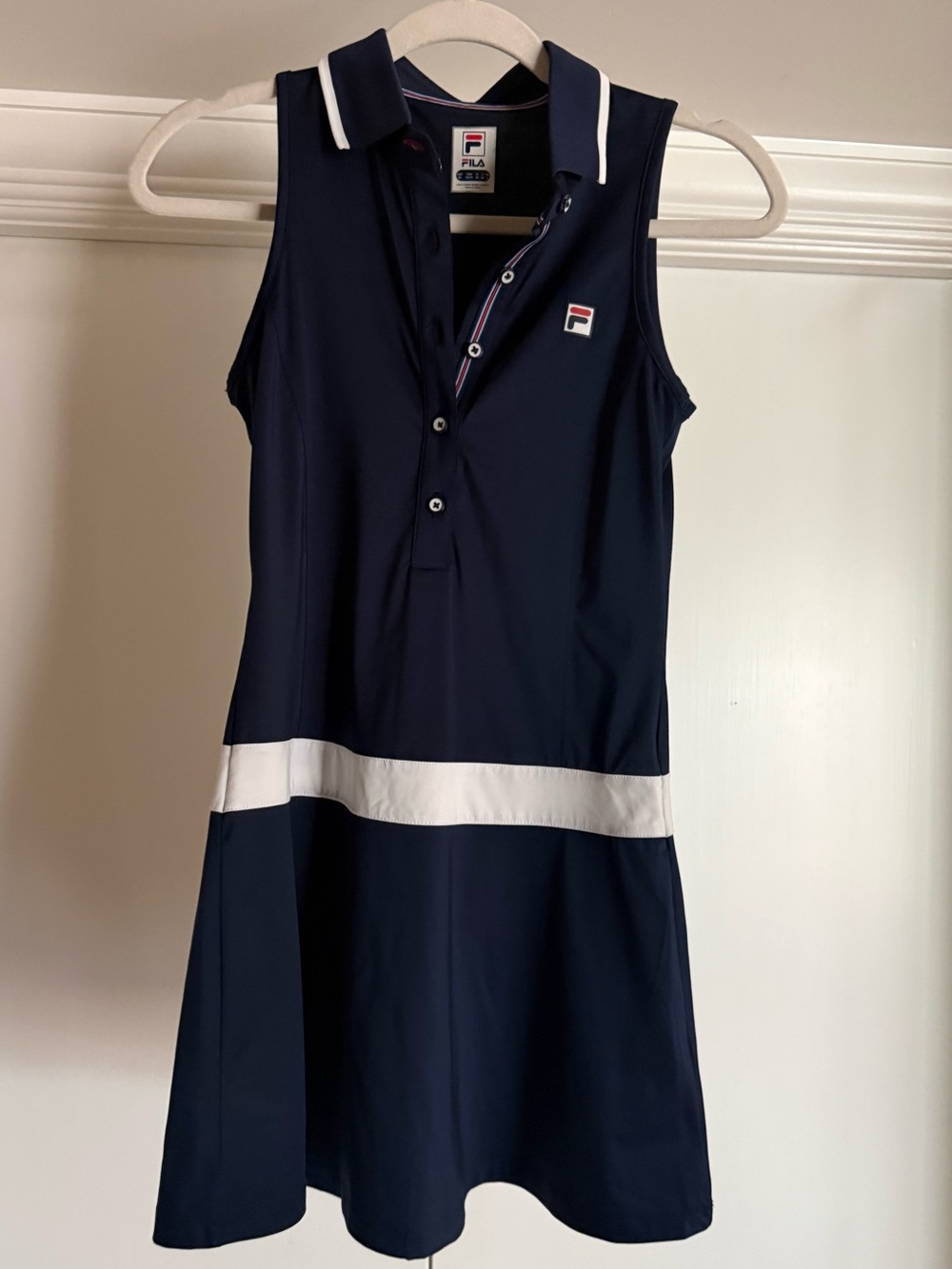 Fila Navy and White Sleeveless Polo Dress